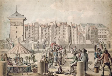 Charlatanes y Paseantes en el Pont au Change, París c.1790